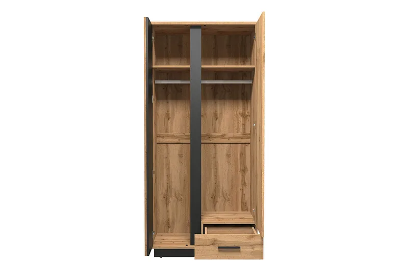 Garderobe - Svart|Eik - Oppbevaring - Klesoppbevaring - Garderober & garderobesystem