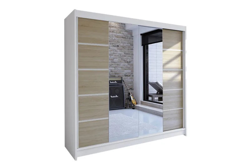 Garderobe Talin - Hvit/Eik - Oppbevaring - Klesoppbevaring - Garderober & garderobesystem