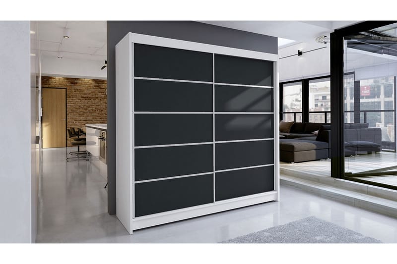 Garderobe Talin - Hvit/Svart - Oppbevaring - Klesoppbevaring - Garderober & garderobesystem
