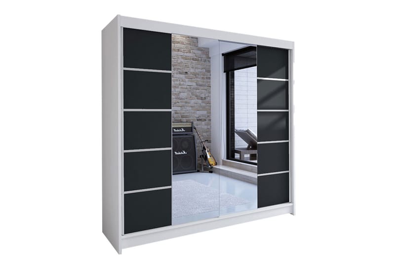 Garderobe Talin - Hvit/Svart - Oppbevaring - Klesoppbevaring - Garderober & garderobesystem