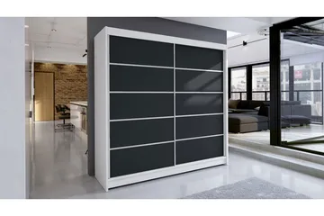 Garderobe Talin - Hvit/Svart - Oppbevaring - Klesoppbevaring - Garderober & garderobesystem - Garderobeskap & klesskap