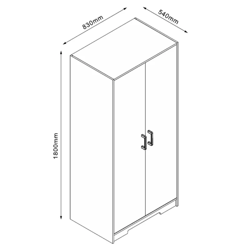 Garderobe Ulvmar 83x54x180 cm - Ask - Oppbevaring - Klesoppbevaring - Garderober & garderobesystem - Garderobeskap & klesskap