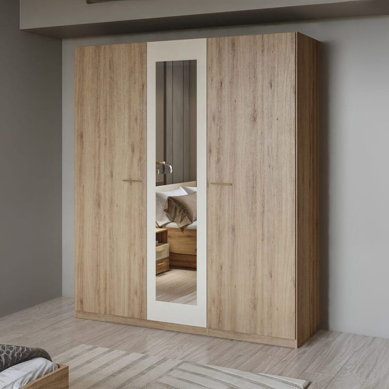 Garderobe Vertina 3 Dører 1 Speil - Oppbevaring - Klesoppbevaring - Garderober & garderobesystem