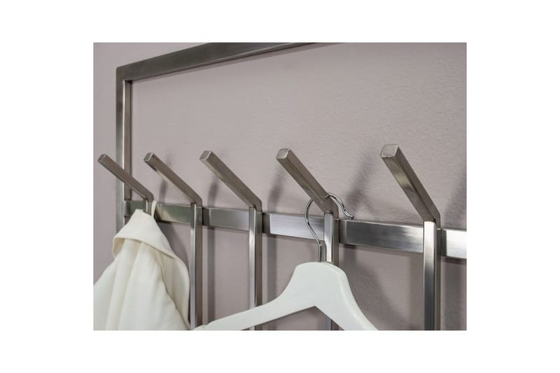 Garderobe Wohnling Vegghengt klesstativ 10 metallkroker polert matt - Oppbevaring - Klesoppbevaring - Stumtjener