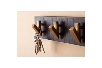 Garderobe Wohnling Vegghengt klesstativ 6 gylne metallkroker elegant i svart gull - Oppbevaring - Klesoppbevaring - Stumtjener