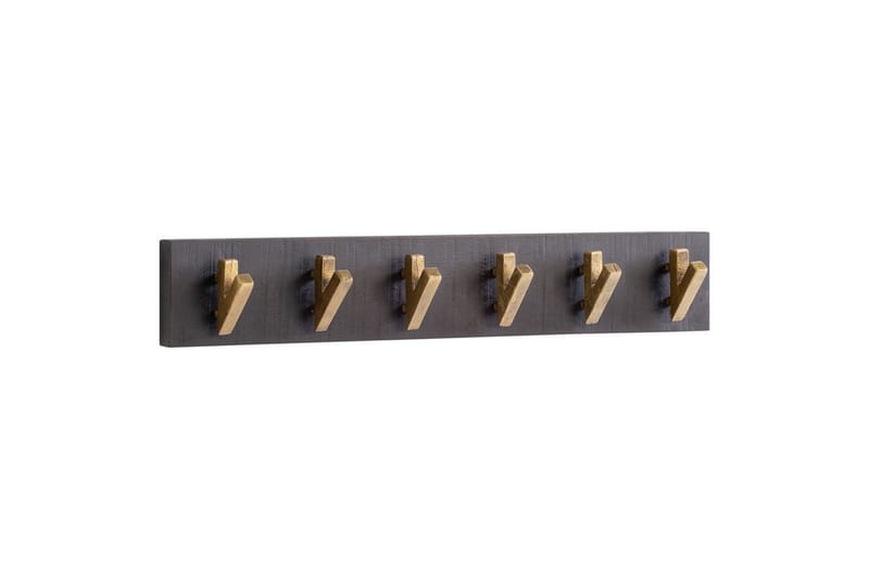 Garderobe Wohnling Vegghengt klesstativ 6 gylne metallkroker elegant i svart gull - Oppbevaring - Klesoppbevaring - Garderober & garderobesystem - Garderobeskap & klesskap
