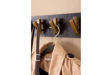Garderobe Wohnling Vegghengt klesstativ 6 gylne metallkroker elegant i svart gull - Oppbevaring - Klesoppbevaring - Stumtjener