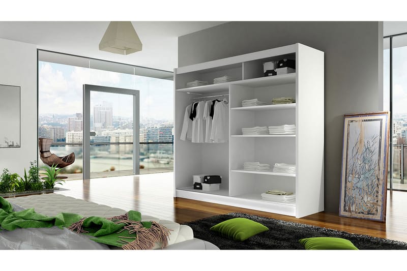 Garderobe Prag LED-belysning - Eik - Oppbevaring - Klesoppbevaring - Garderober & garderobesystem