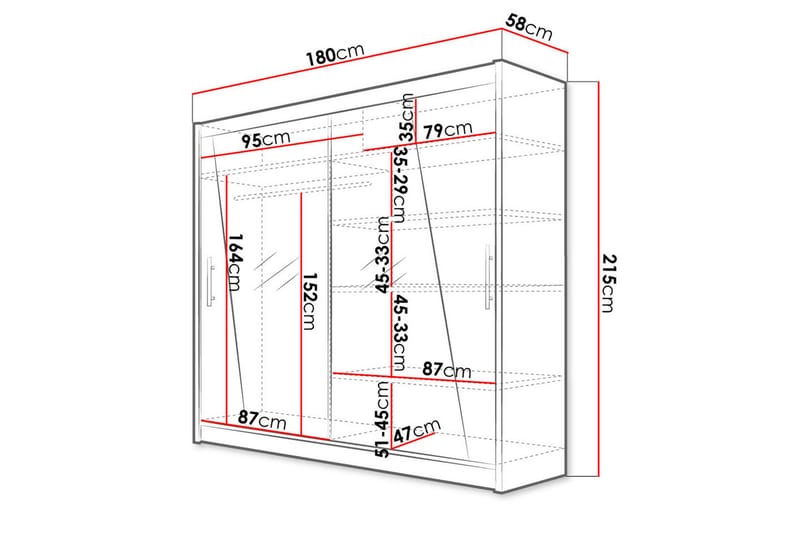 Garderobe Prag LED-belysning - Eik - Oppbevaring - Klesoppbevaring - Garderober & garderobesystem
