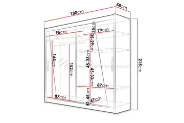 Garderobe Prag LED-belysning - Eik - Oppbevaring - Klesoppbevaring - Garderober & garderobesystem