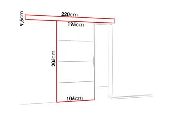 Malibu Dør 204x106x205 cm - Oppbevaring - Klesoppbevaring - Garderober & garderobesystem - Garderobedør - Skyvedør garderobe