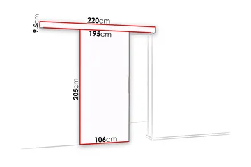 Malibu Dør 204x106x205 cm - Oppbevaring - Klesoppbevaring - Garderober & garderobesystem - Garderobedør - Skyvedør garderobe