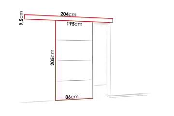 Malibu Dør 204x86x205 cm - Oppbevaring - Klesoppbevaring - Garderober & garderobesystem - Garderobedør - Skyvedør garderobe