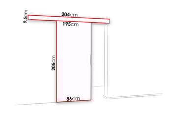 Malibu Dør 204x86x205 cm - Oppbevaring - Klesoppbevaring - Garderober & garderobesystem - Garderobedør - Skyvedør garderobe