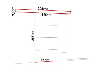 Malibu Dør 204x96x205 cm - Oppbevaring - Klesoppbevaring - Garderober & garderobesystem - Garderobedør - Skyvedør garderobe