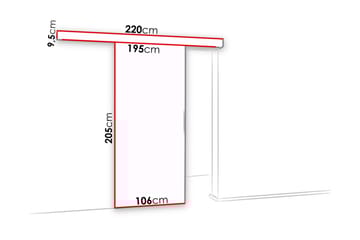 Malibu Dør 220x106x205 cm - Oppbevaring - Klesoppbevaring - Garderober & garderobesystem - Garderobedør - Skyvedør garderobe