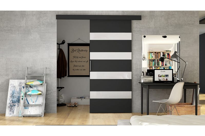 MARTI Skyvedør, Svart / Hvit