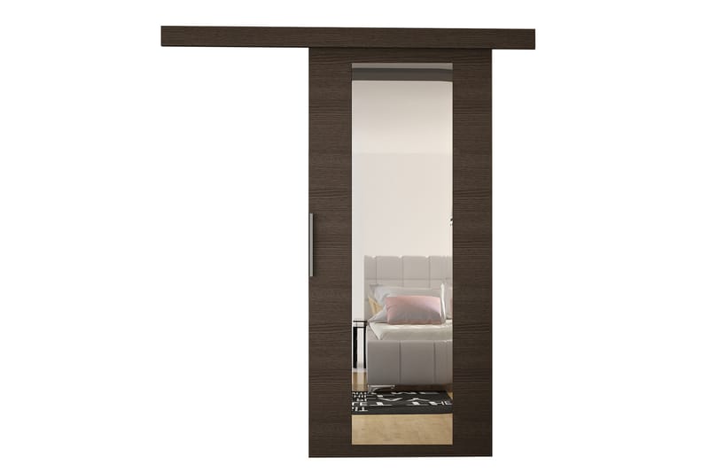 Nemanja Skyvedør 86x205 cm - Brun - Oppbevaring - Klesoppbevaring - Garderober & garderobesystem - Garderobedør - Skyvedør garderobe