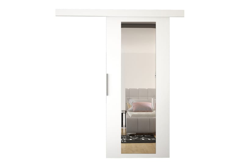 Nemanja Skyvedør 86x205 cm - Hvit - Oppbevaring - Klesoppbevaring - Garderober & garderobesystem - Garderobedør - Skyvedør garderobe