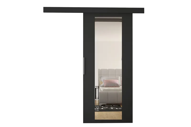 Nemanja Skyvedør 86x205 cm - Svart - Oppbevaring - Klesoppbevaring - Garderober & garderobesystem - Garderobedør - Skyvedør garderobe