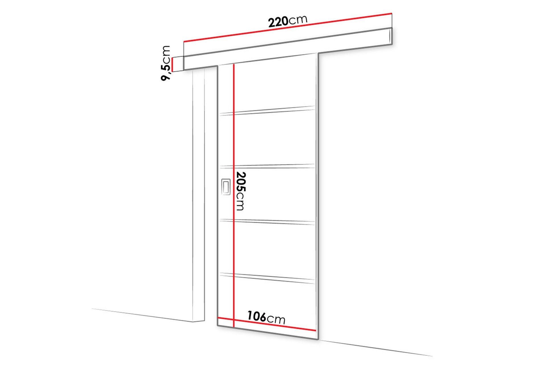 Santina Skyvedør 204 cm - Oppbevaring - Klesoppbevaring - Garderober & garderobesystem - Garderobedør - Skyvedør garderobe