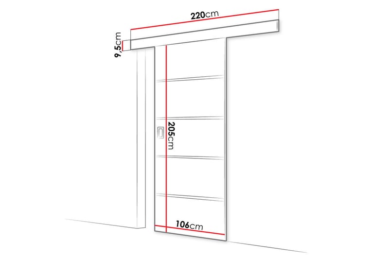 Santina Skyvedør 204 cm - Skyvedør garderobe