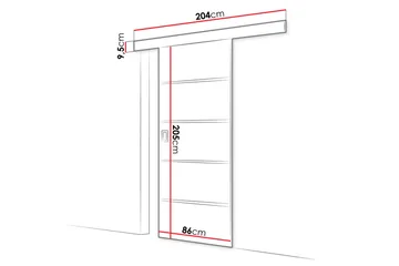 Skyvedør 204 cm - Oppbevaring - Klesoppbevaring - Garderober & garderobesystem - Garderobedør - Skyvedør garderobe