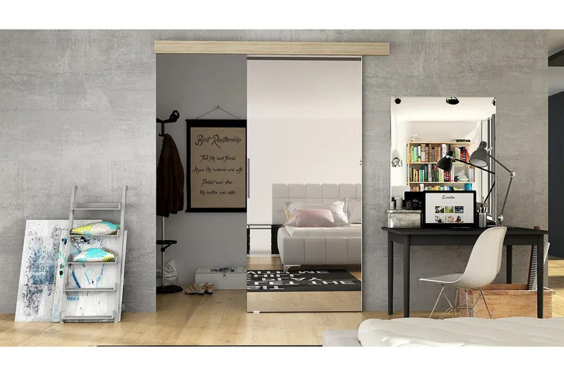 Skyvedør ELVERUM - Eik - Oppbevaring - Klesoppbevaring - Garderober & garderobesystem - Garderobedør - Skyvedør garderobe