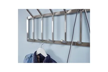 Garderobe Wohnling Vegghengt klesstativ 5 metallkroker polert matt - Oppbevaring - Klesoppbevaring - Stumtjener
