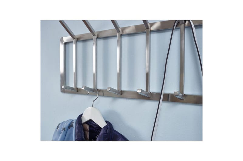 Garderobe Wohnling Vegghengt klesstativ 5 metallkroker polert matt - Oppbevaring - Klesoppbevaring - Stumtjener
