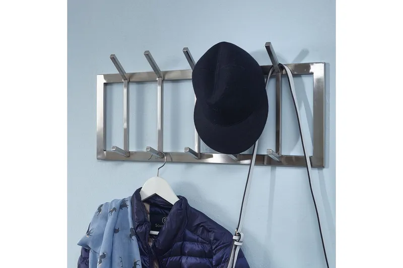 Garderobe Wohnling Vegghengt klesstativ 5 metallkroker polert matt - Oppbevaring - Klesoppbevaring - Garderober & garderobesystem - Garderobeinnredning - Garderobehåndtak