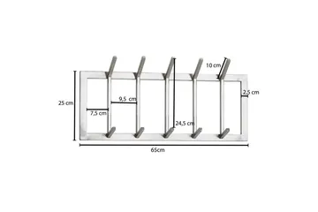 Garderobe Wohnling Vegghengt klesstativ 5 metallkroker polert matt - Oppbevaring - Klesoppbevaring - Stumtjener