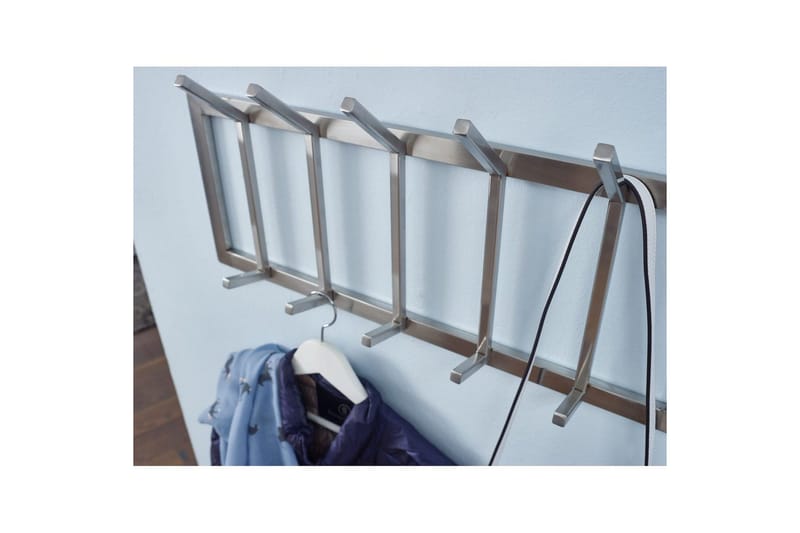 Garderobe Wohnling Vegghengt klesstativ 5 metallkroker polert matt - Oppbevaring - Klesoppbevaring - Garderober & garderobesystem - Garderobeinnredning - Garderobehåndtak