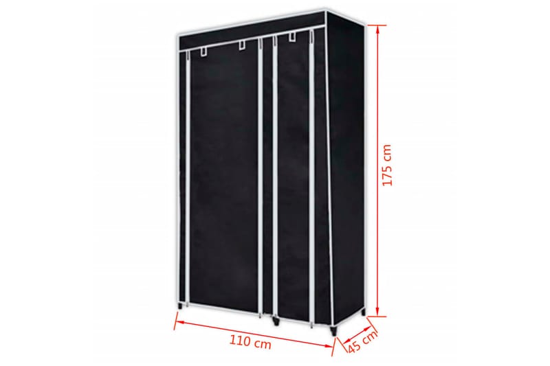 Garderober 2 stk svart stoff - Oppbevaring - Klesoppbevaring - Garderober & garderobesystem