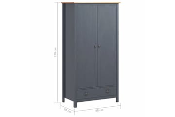 Garderobeskap 2 dører Hill Range grå 89x50x170 cm - Oppbevaring - Klesoppbevaring - Garderober & garderobesystem