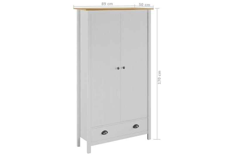 Garderobeskap 2 dører Hill Range hvit 89x50x170 cm - Oppbevaring - Klesoppbevaring - Garderober & garderobesystem