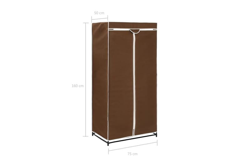 Garderobeskap 2 stk brun 75x50x160 cm - Oppbevaring - Klesoppbevaring - Garderober & garderobesystem