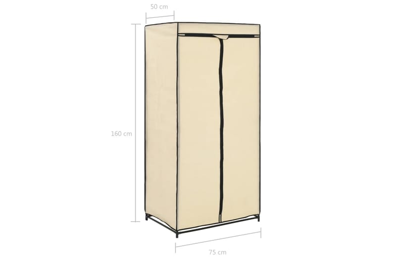 Garderobeskap 2 stk krem 75x50x160 cm - Oppbevaring - Klesoppbevaring - Garderober & garderobesystem