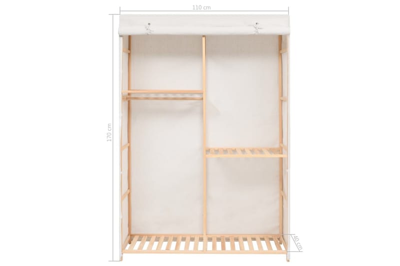 Garderobeskap 3 etasjer 110x40x170 cm - Oppbevaring - Klesoppbevaring - Garderober & garderobesystem
