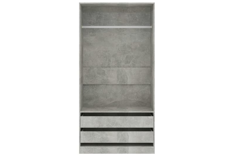 Garderobeskap betonggrå 100x50x200 cm sponplate - Grå - Oppbevaring - Klesoppbevaring - Garderober & garderobesystem