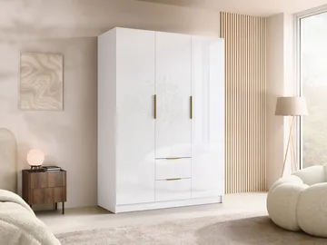 garderobeskap Calwi Hvit, gull - Hvit/gull - Oppbevaring - Klesoppbevaring - Garderober & garderobesystem - Garderobeskap & klesskap
