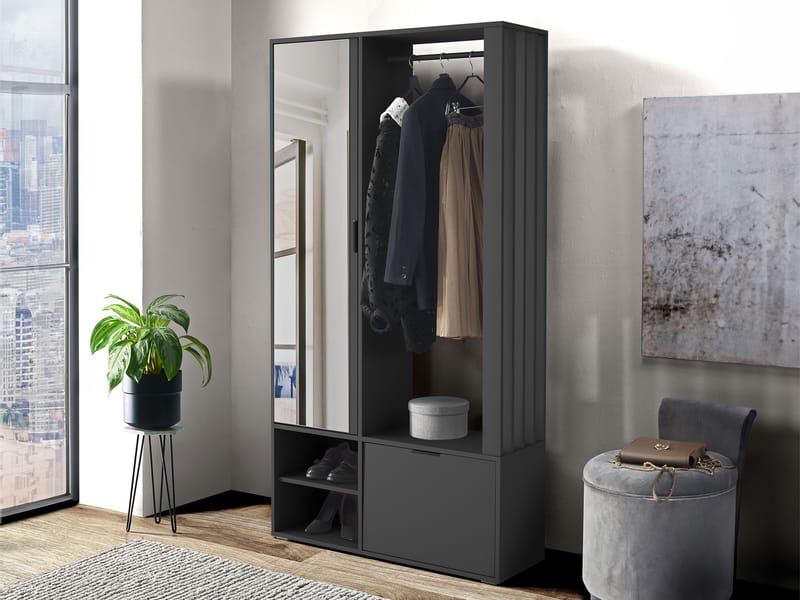 garderobeskap Garderobe MILO grå - Oppbevaring - Klesoppbevaring - Garderober & garderobesystem