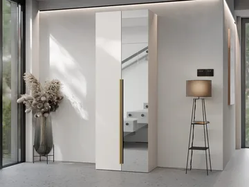 garderobeskap Garderobeskap med speil KERKIN 2D beige - Oppbevaring - Klesoppbevaring - Garderober & garderobesystem