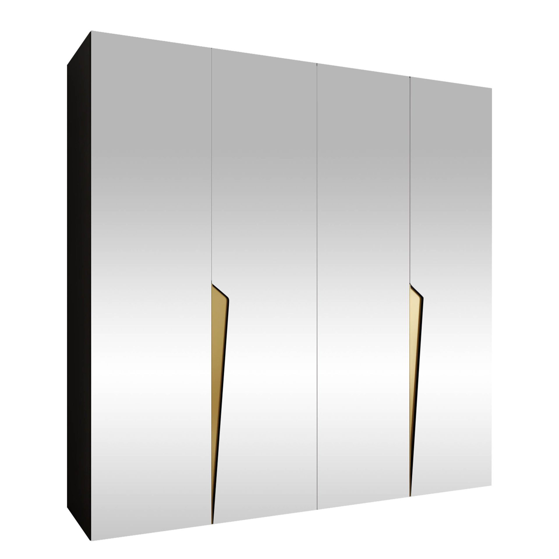 garderobeskap Garderobeskap PIANO 3 200 svart Gull -