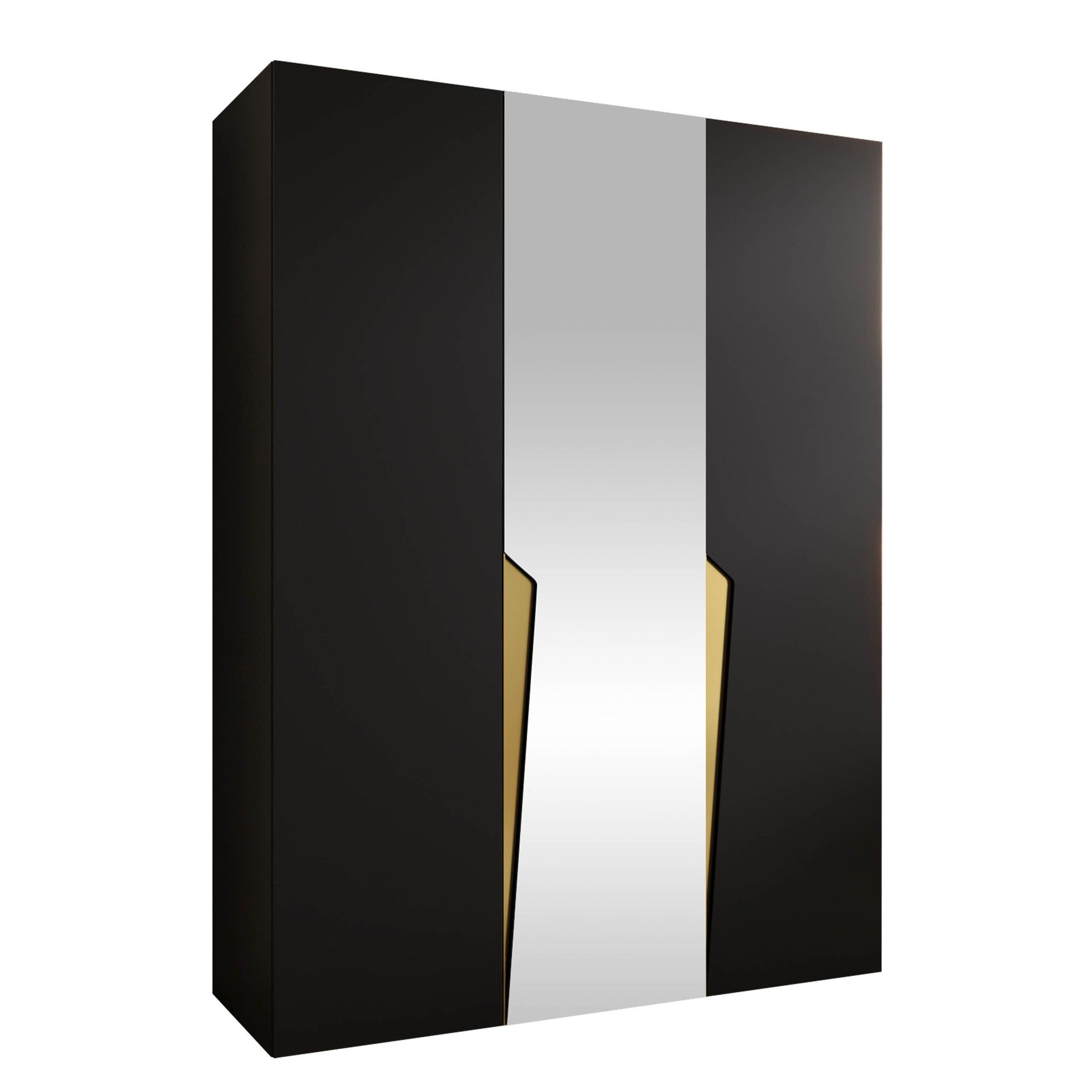garderobeskap Garderobeskap PIANO 2 150 svart Gull -