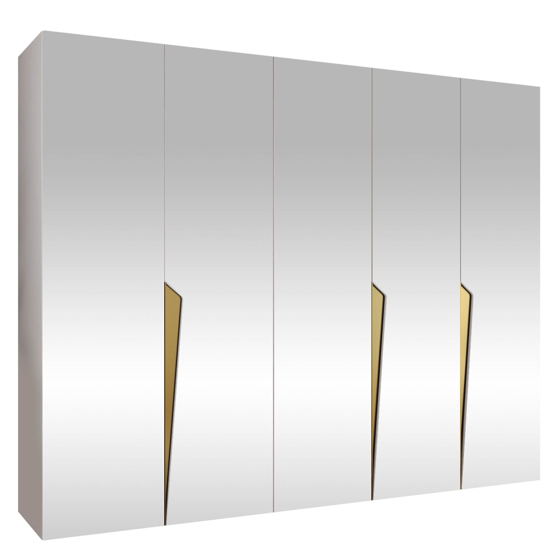 garderobeskap Garderobeskap PIANO 3 250 hvit Gull -