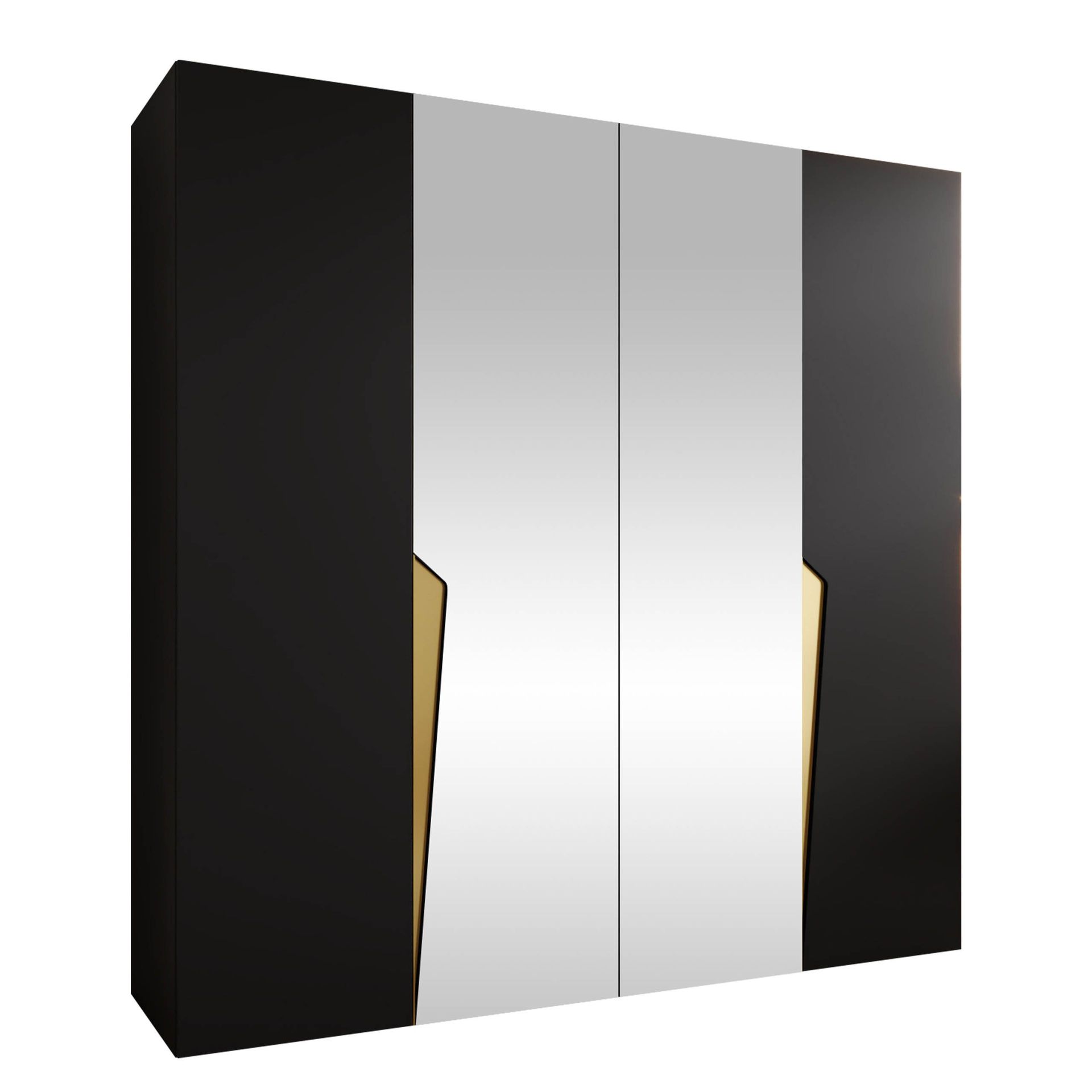 garderobeskap Garderobeskap PIANO 2 200 svart Gull -