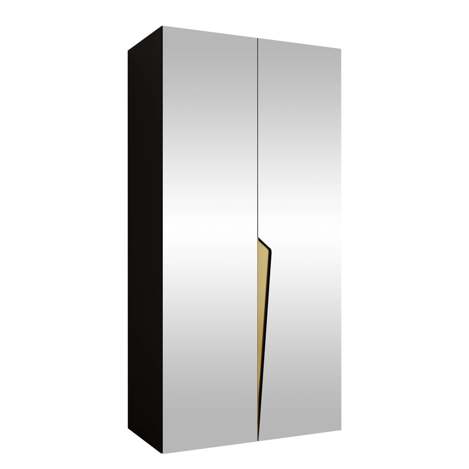garderobeskap Garderobeskap PIANO 3 100 svart Gull -