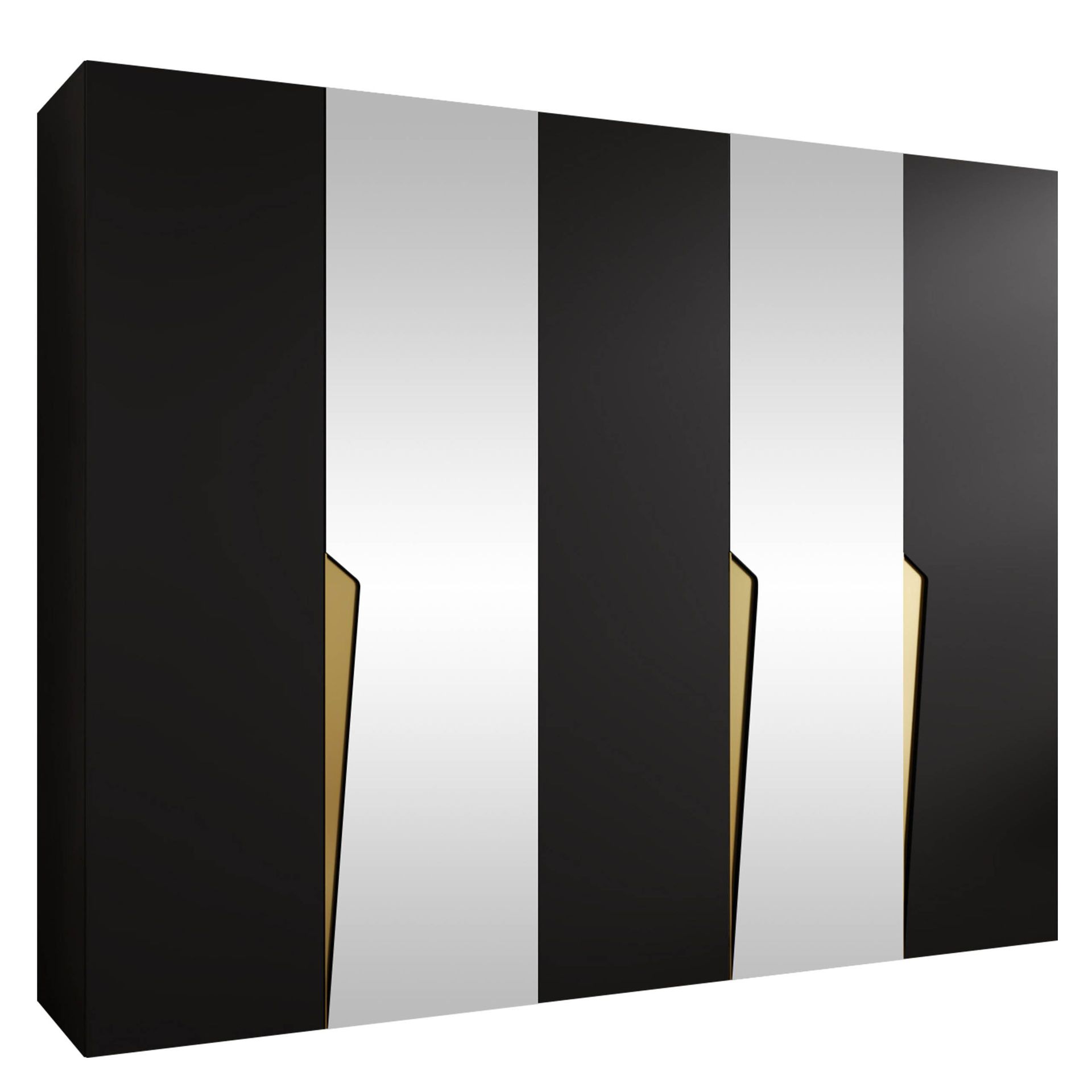 garderobeskap Garderobeskap PIANO 2 250 svart Gull -