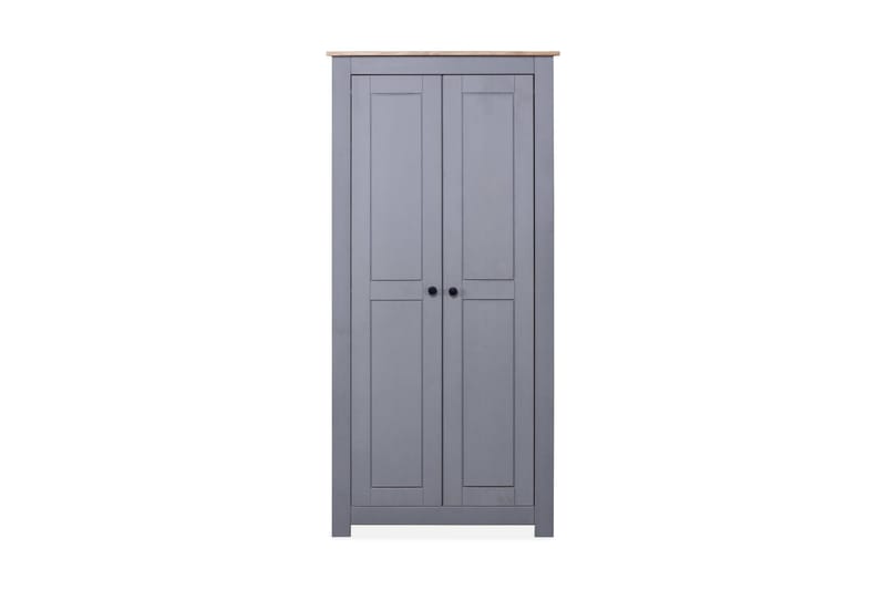 Garderobeskap grå 80x50x171,5 cm heltre furu Panama Range - Grå - Oppbevaring - Klesoppbevaring - Garderober & garderobesystem